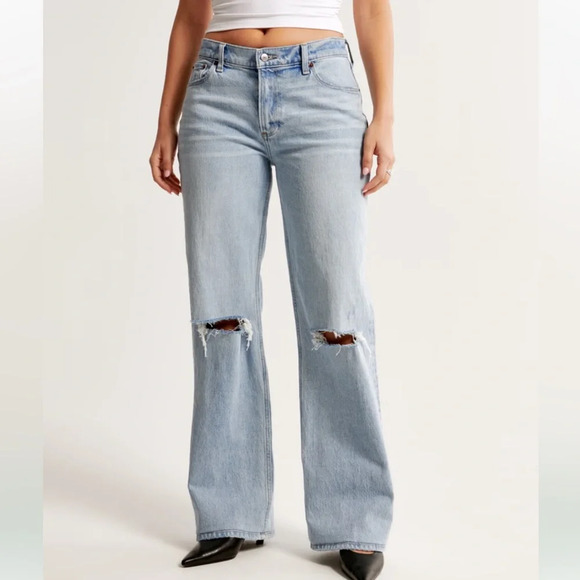 Abercrombie & Fitch baggy low rise jeans casual plus-size stylish - Picture 2 of 10